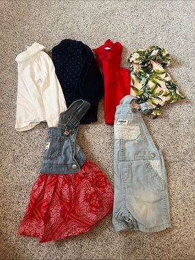 Lot of 6 pieces Janie and Jack, Osh Kosh Toddler Girls 18-24 mo